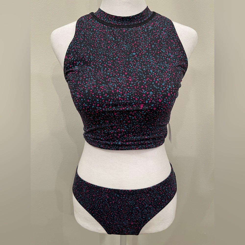Lululemon Sunshine Ahead Swim Tank and MR Med Bottom in TAZZ multi black 6